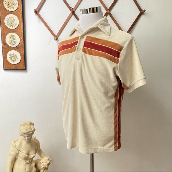 Vintage 1970s Terry Cloth Polo Shirt - Picture 9 of 12